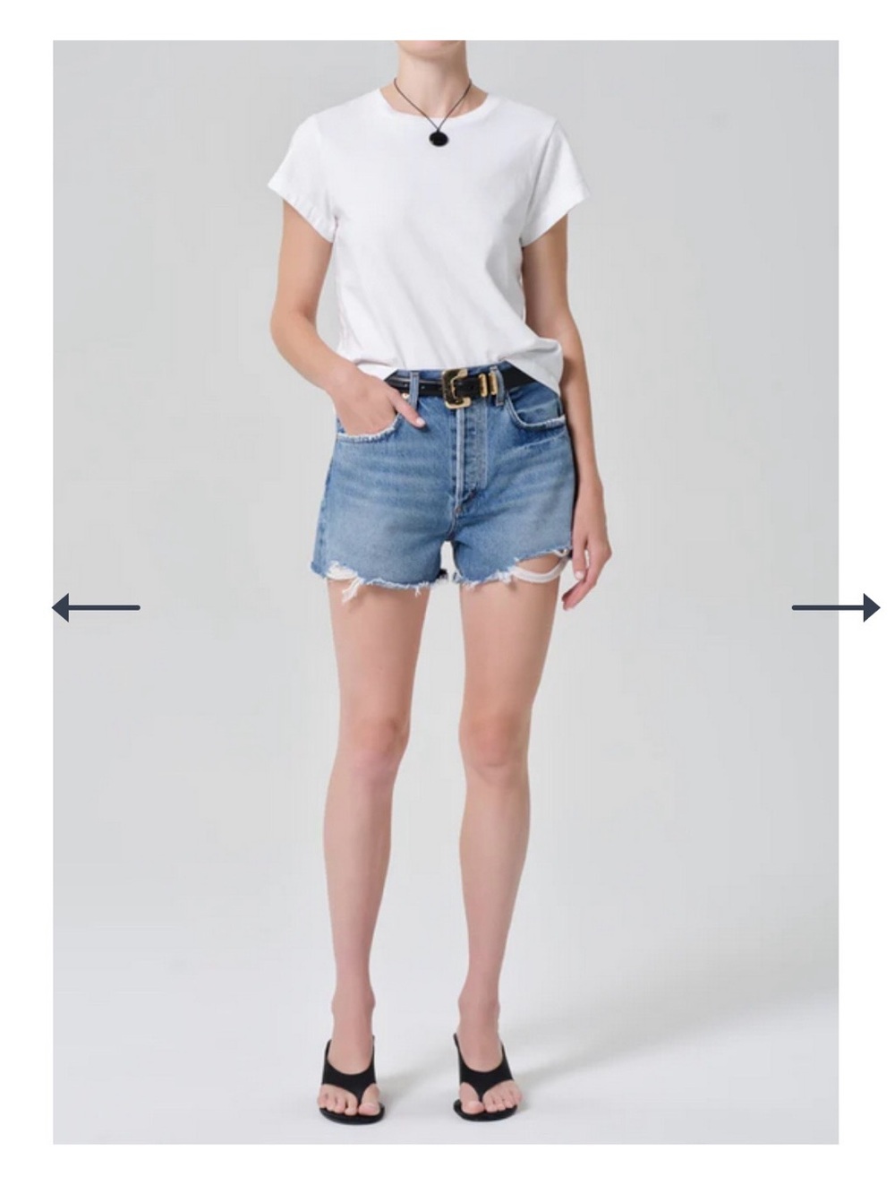 Marlow Medium Blue High-Rise Distressed Jean Shorts